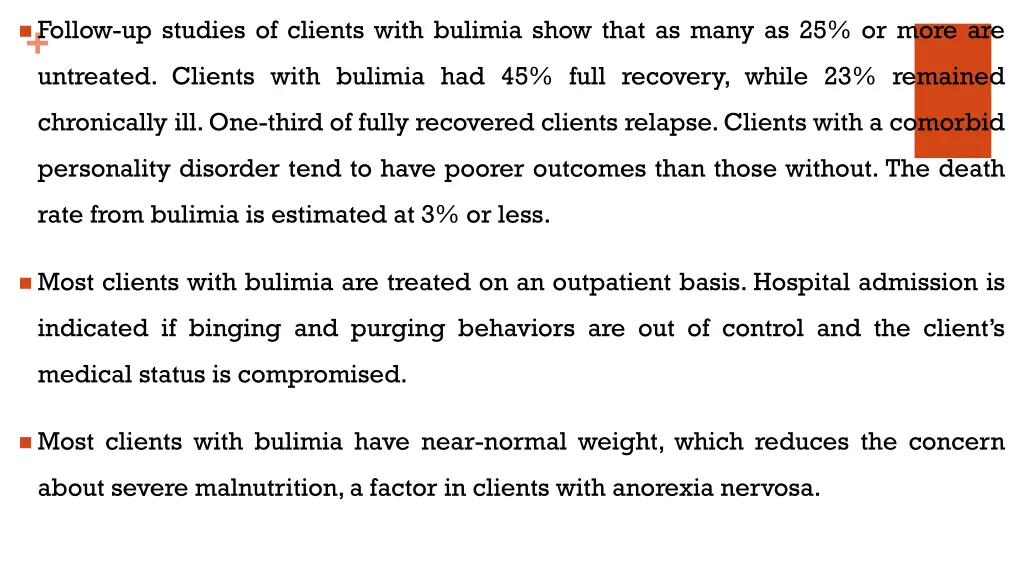 follow up studies of clients with bulimia show