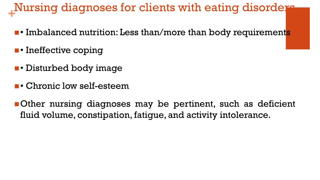 nursing diagnoses for clients with eating