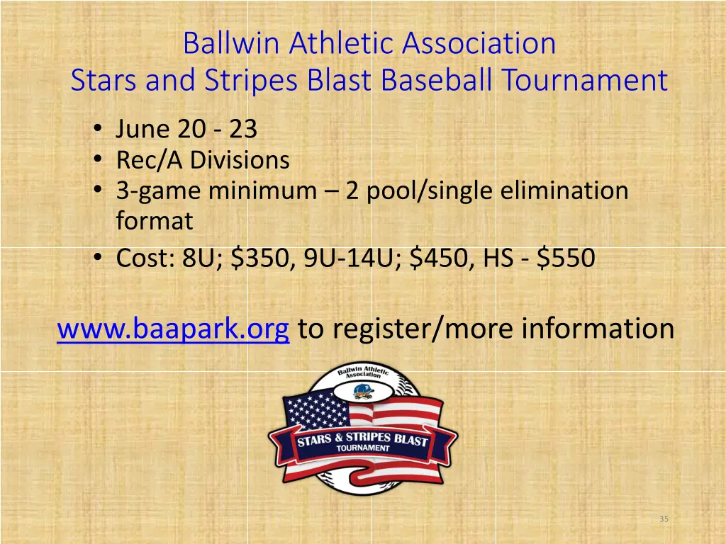 ballwin athletic association stars and stripes