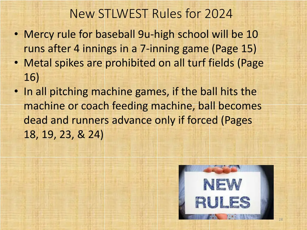 new stlwest rules for 2024 mercy rule