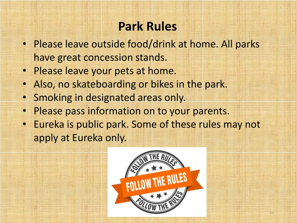 park rules