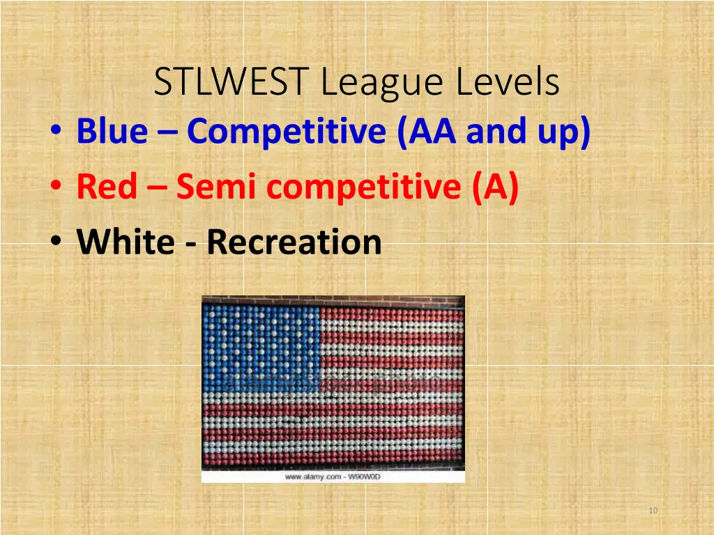 stlwest league levels blue competitive