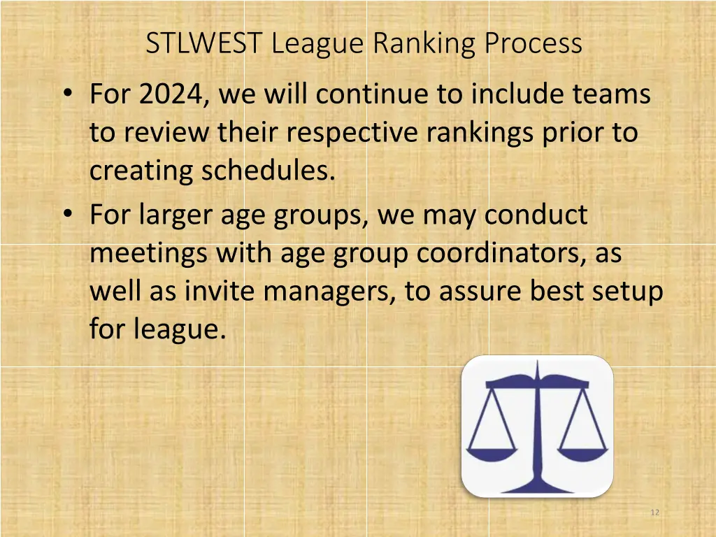 stlwest league ranking process for 2024 we will