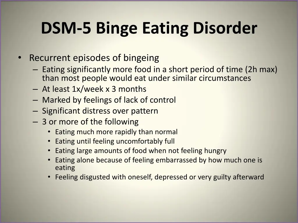 dsm 5 binge eating disorder