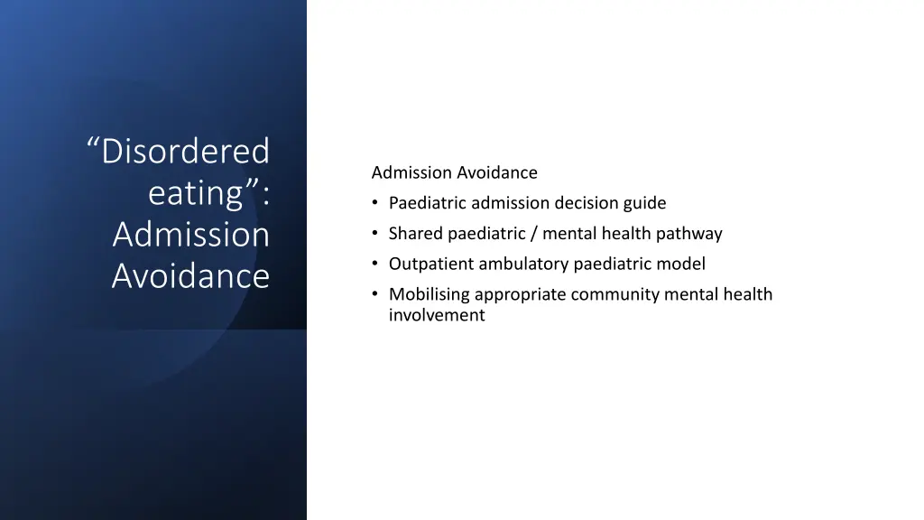 disordered eating admission avoidance