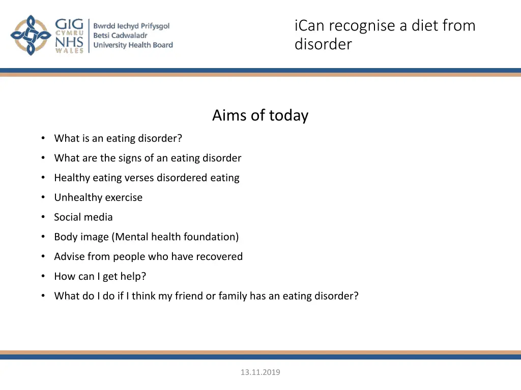 ican recognise a diet from disorder 1