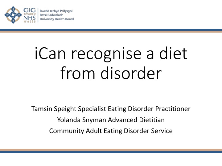 ican recognise a diet from disorder