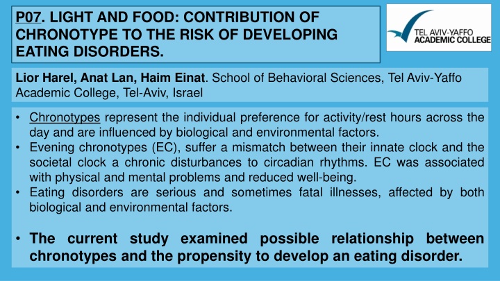 p07 light and food contribution of chronotype