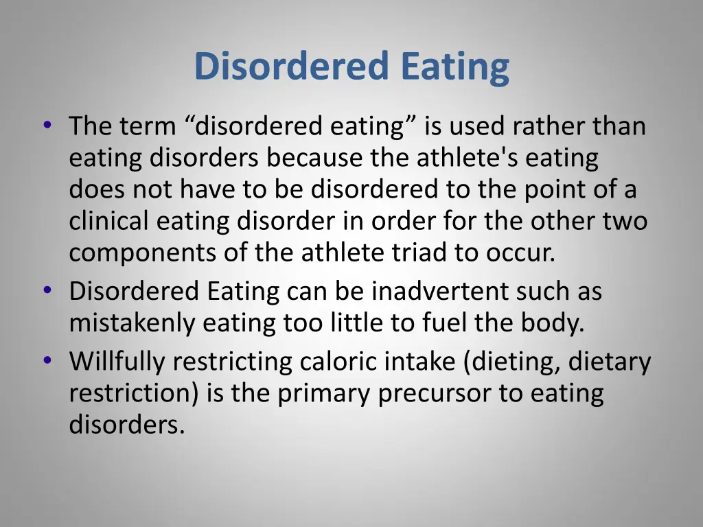 disordered eating