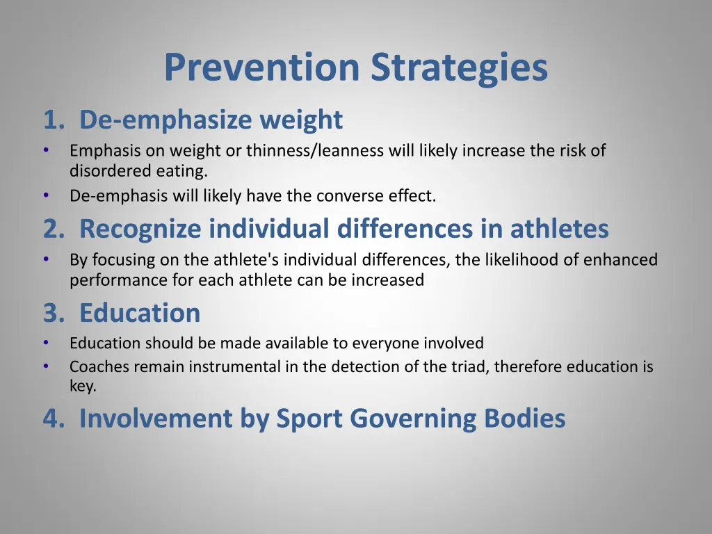 prevention strategies