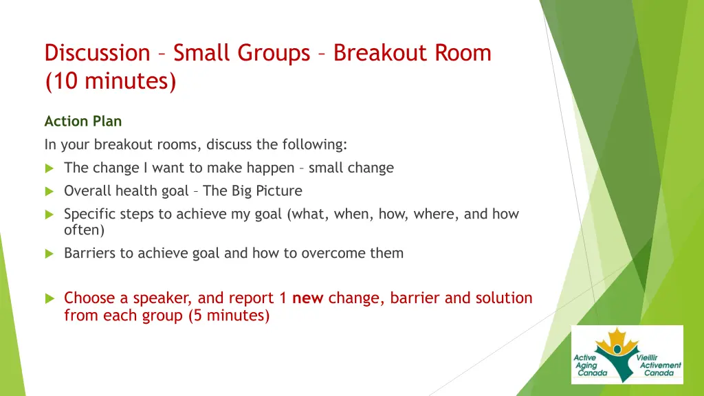 discussion small groups breakout room 10 minutes