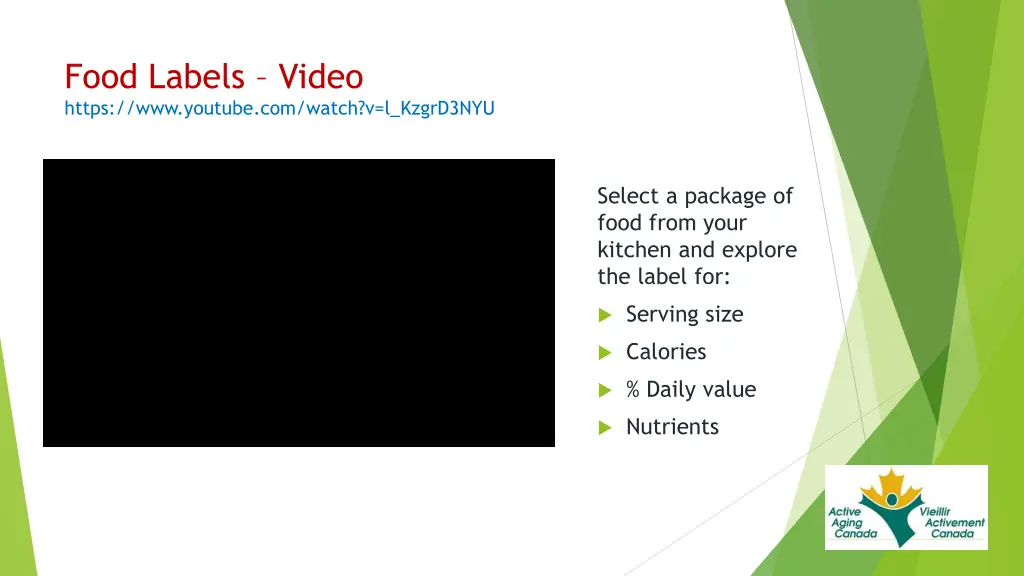 food labels video https www youtube com watch