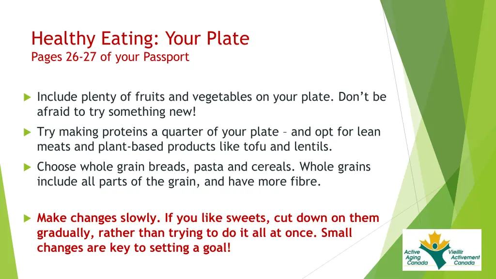 healthy eating your plate pages 26 27 of your