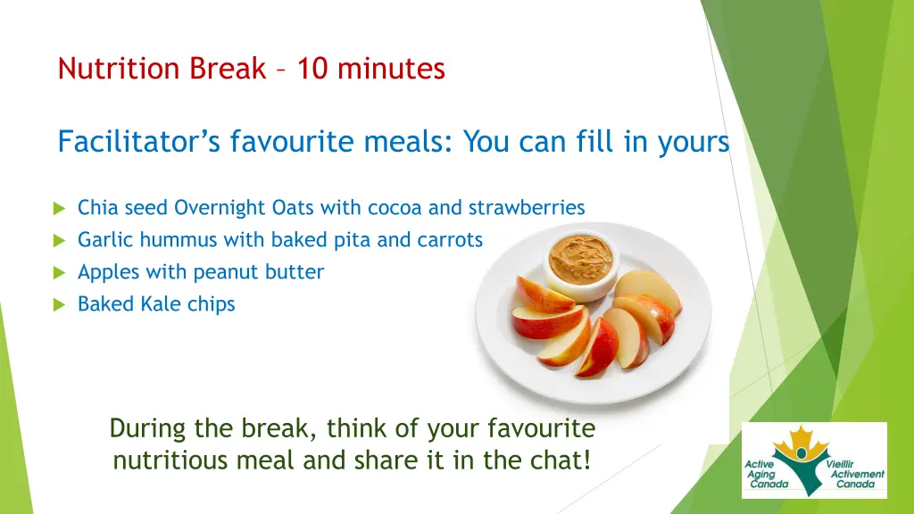 nutrition break 10 minutes