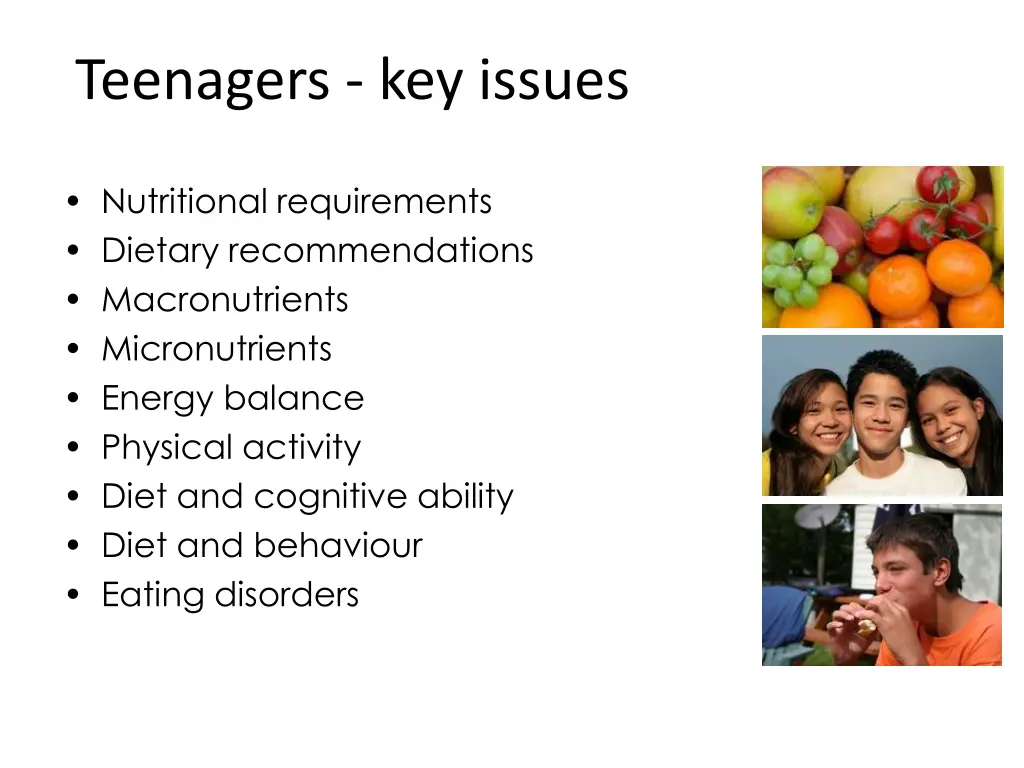 teenagers key issues