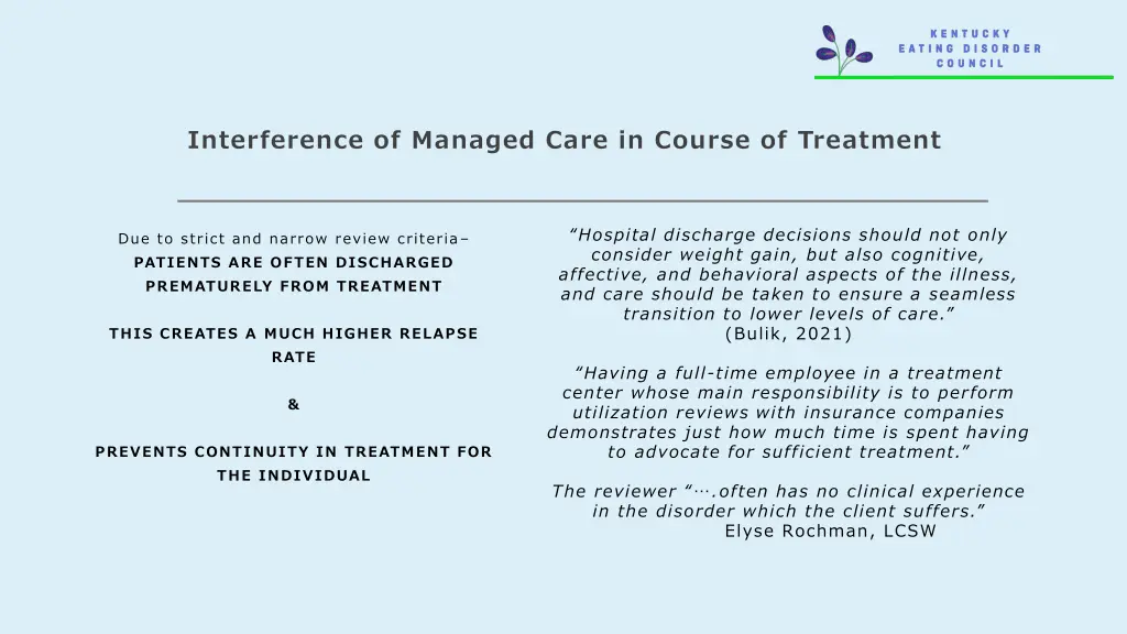 interference of managed care in course