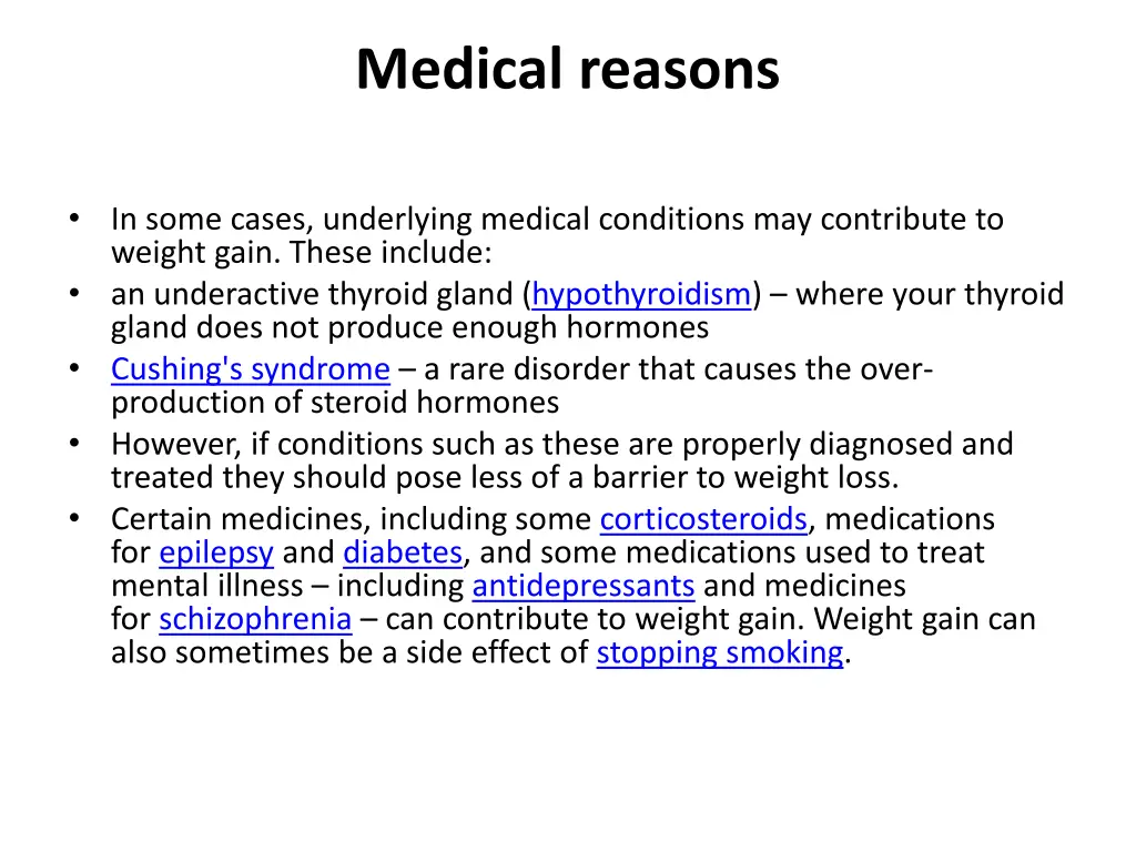 medical reasons