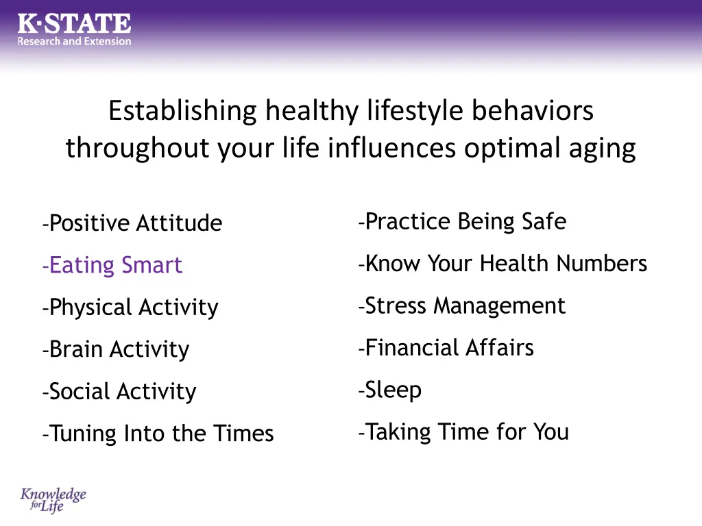 establishing healthy lifestyle behaviors