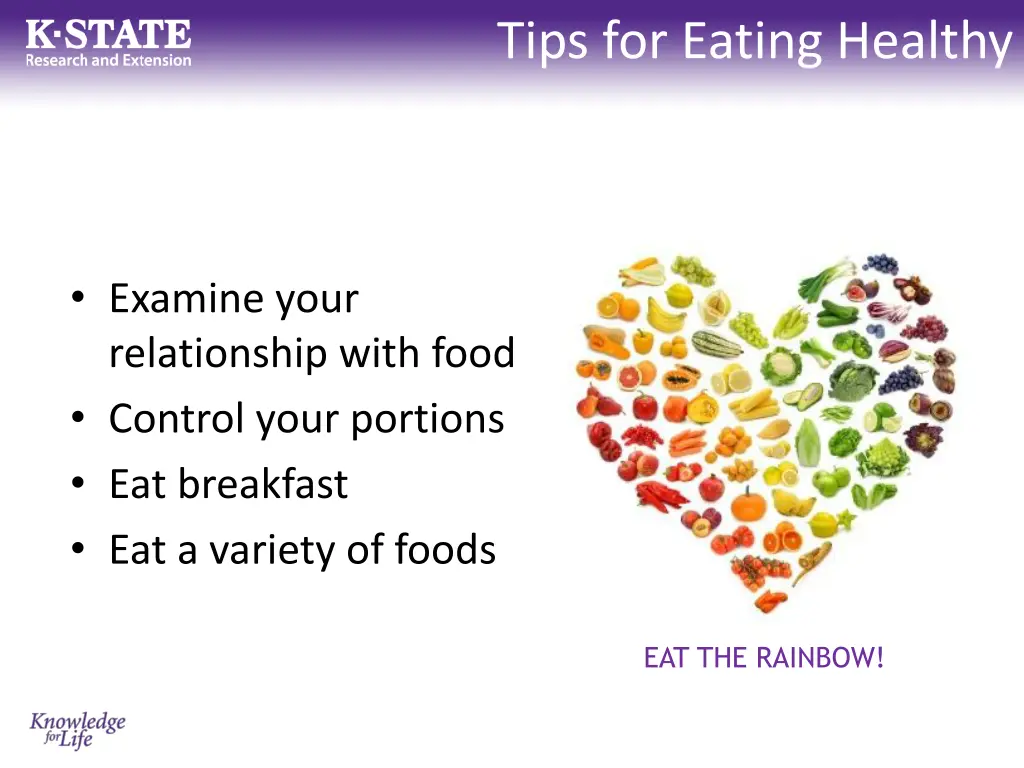 tips for eating healthy