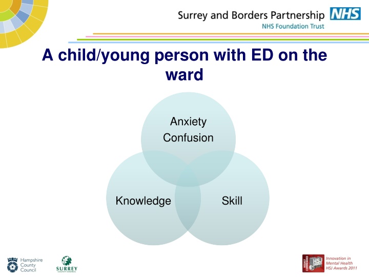 a child young person with ed on the ward