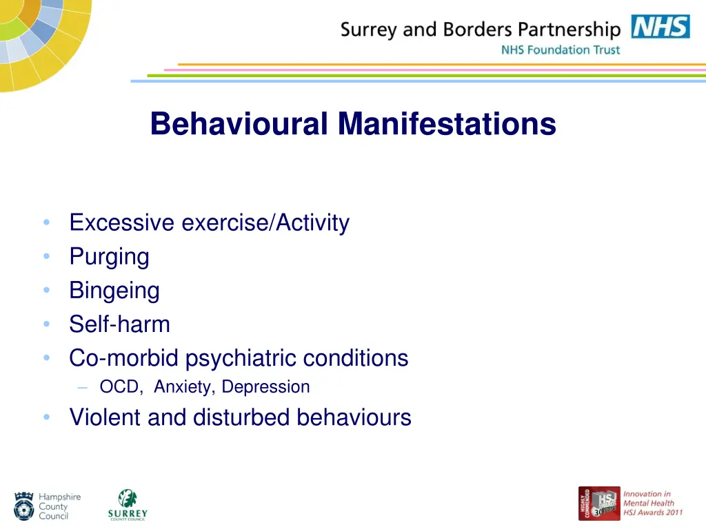 behavioural manifestations