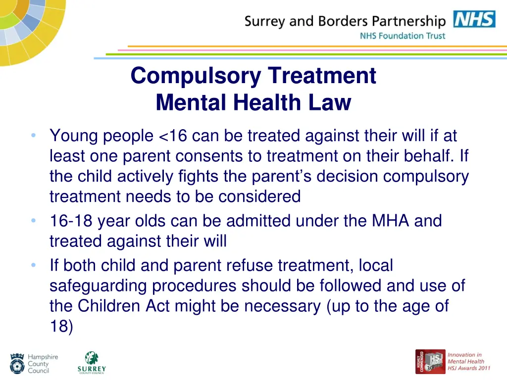 compulsory treatment mental health law