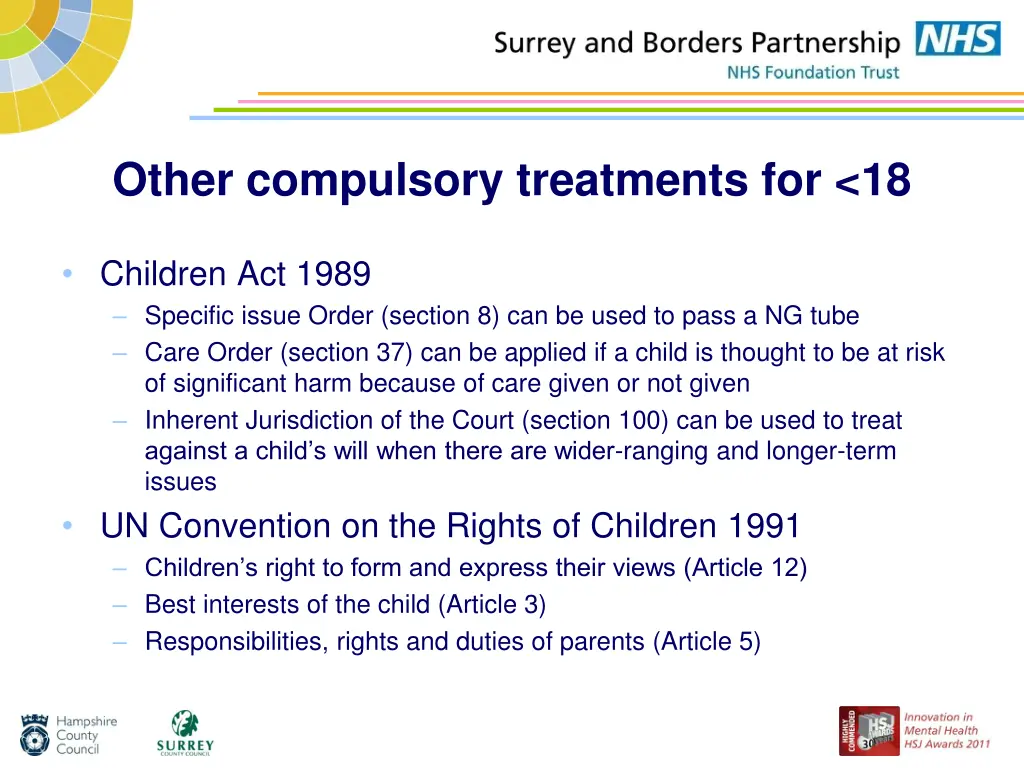 other compulsory treatments for 18