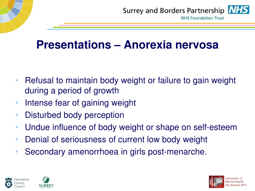 presentations anorexia nervosa