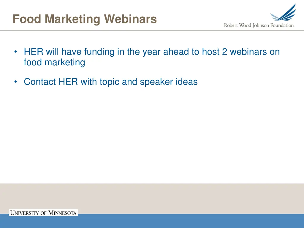 food marketing webinars