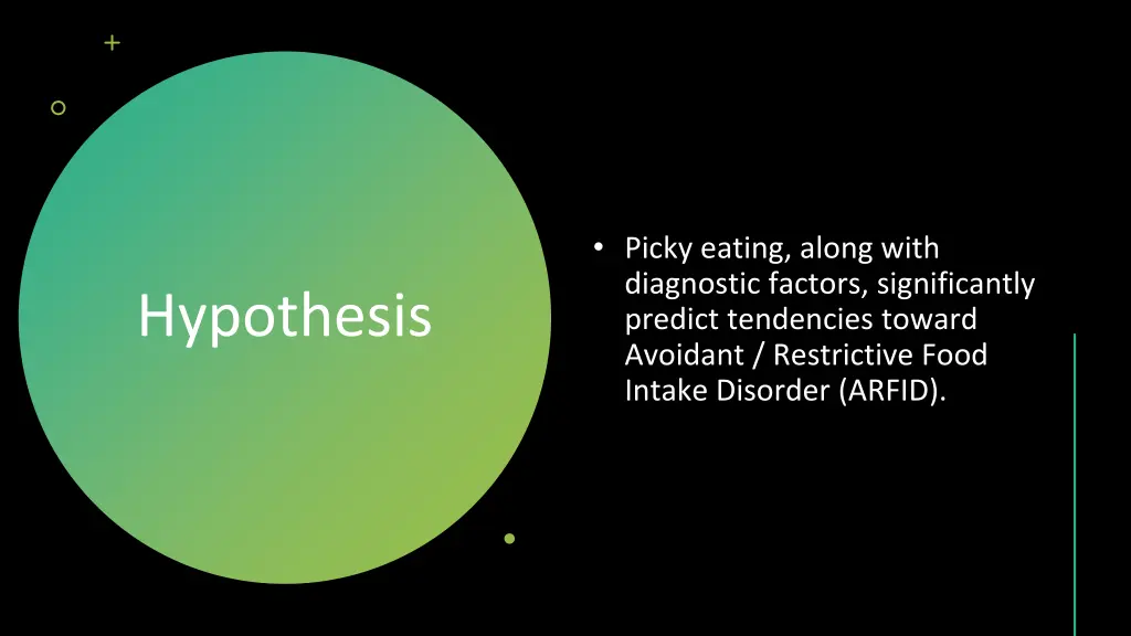 picky eating along with diagnostic factors