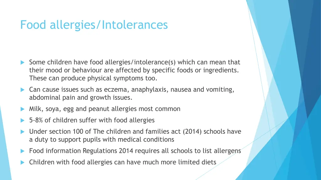 food allergies intolerances