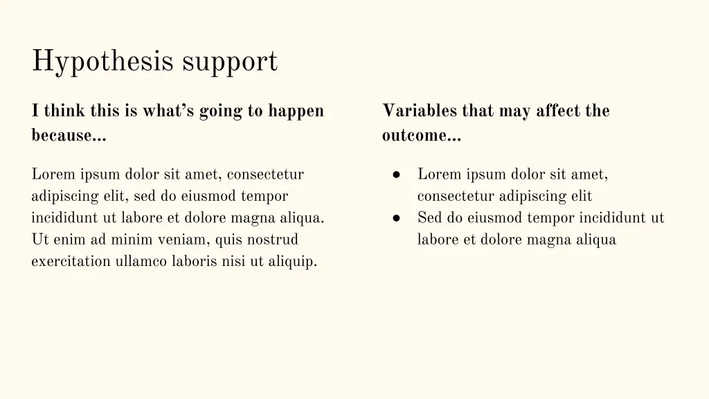 hypothesis support