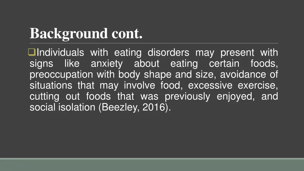 background cont individuals with eating disorders