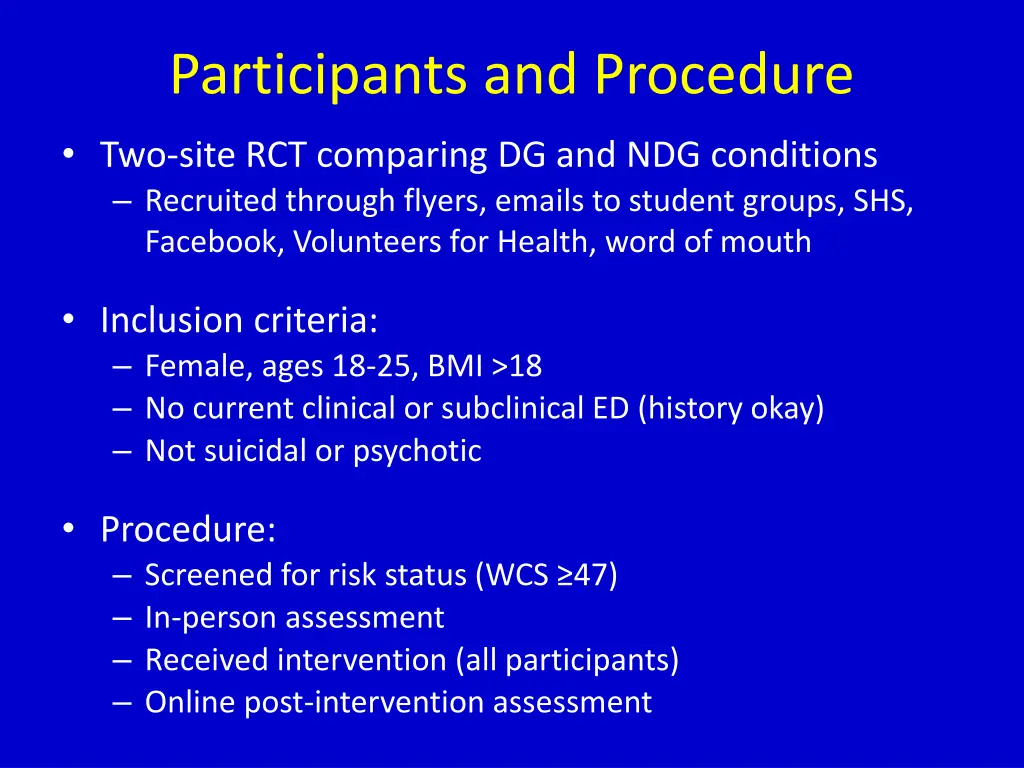 participants and procedure