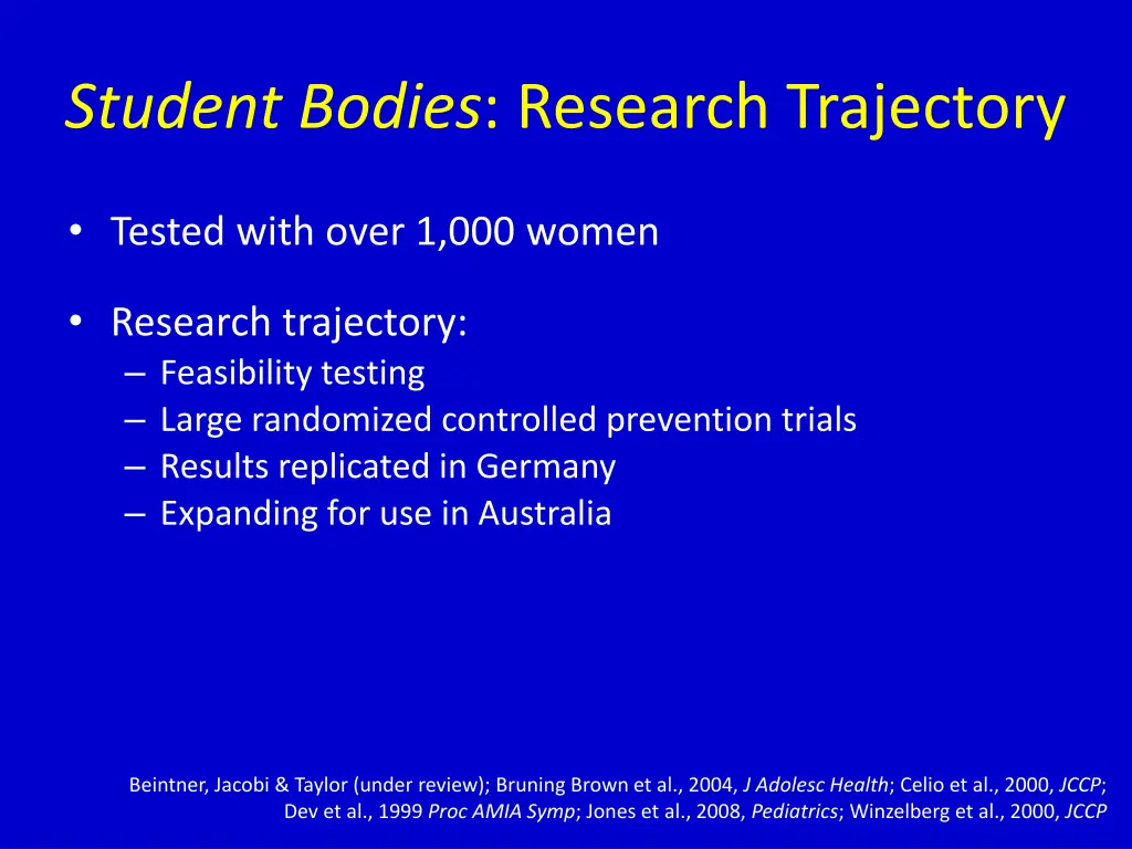 student bodies research trajectory