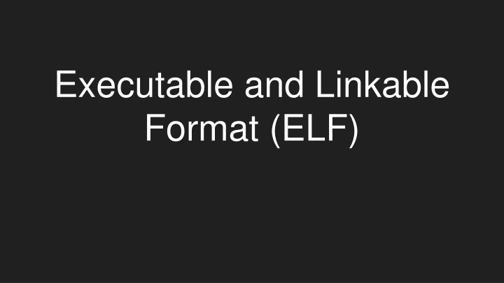 executable and linkable format elf