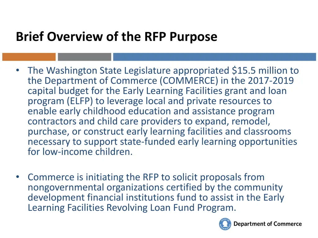 brief overview of the rfp purpose