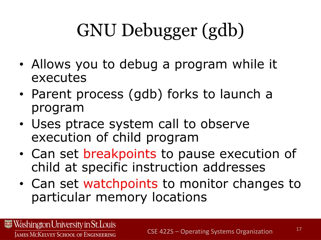 gnu debugger gdb