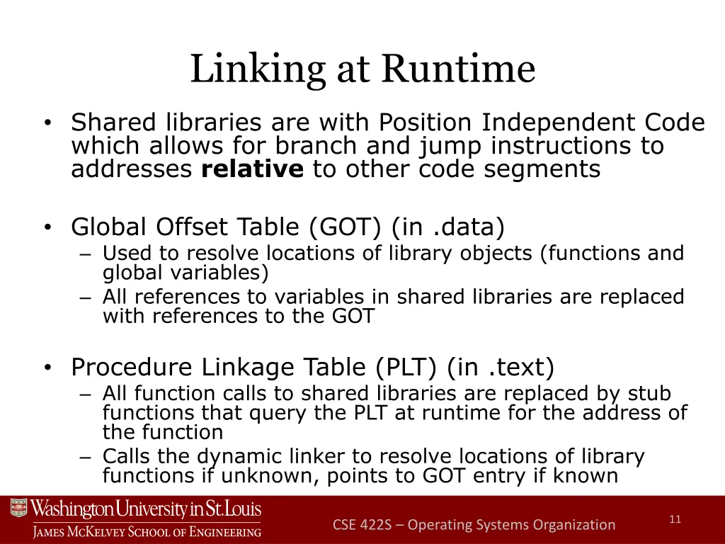 linking at runtime