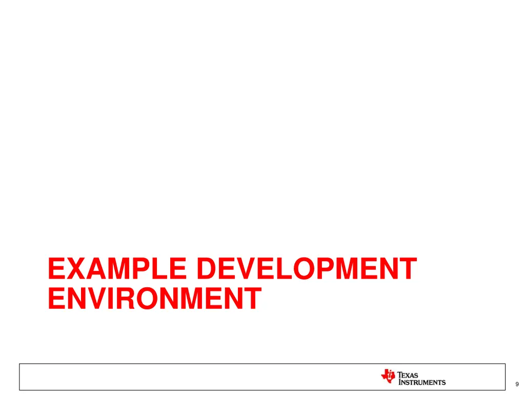 example development environment