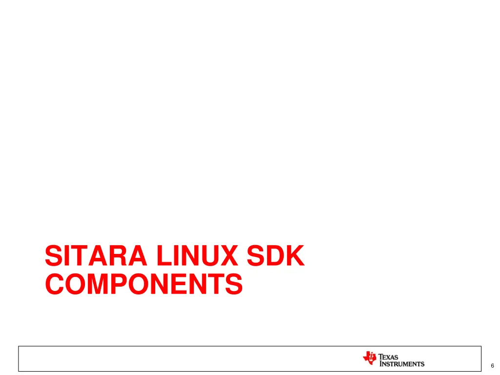 sitara linux sdk components