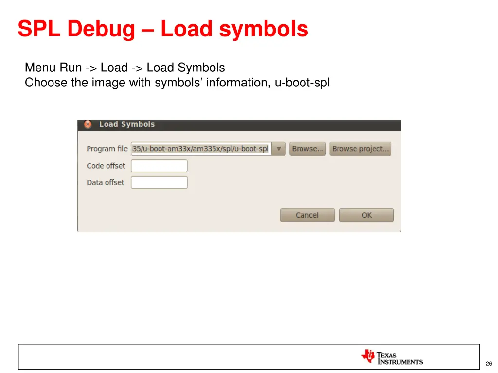 spl debug load symbols