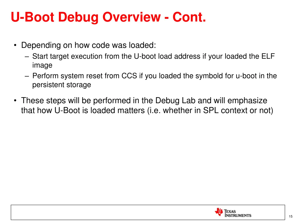 u boot debug overview cont 1