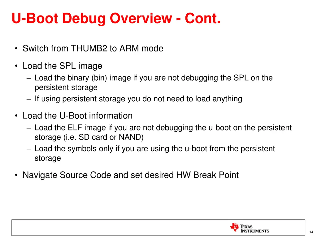 u boot debug overview cont