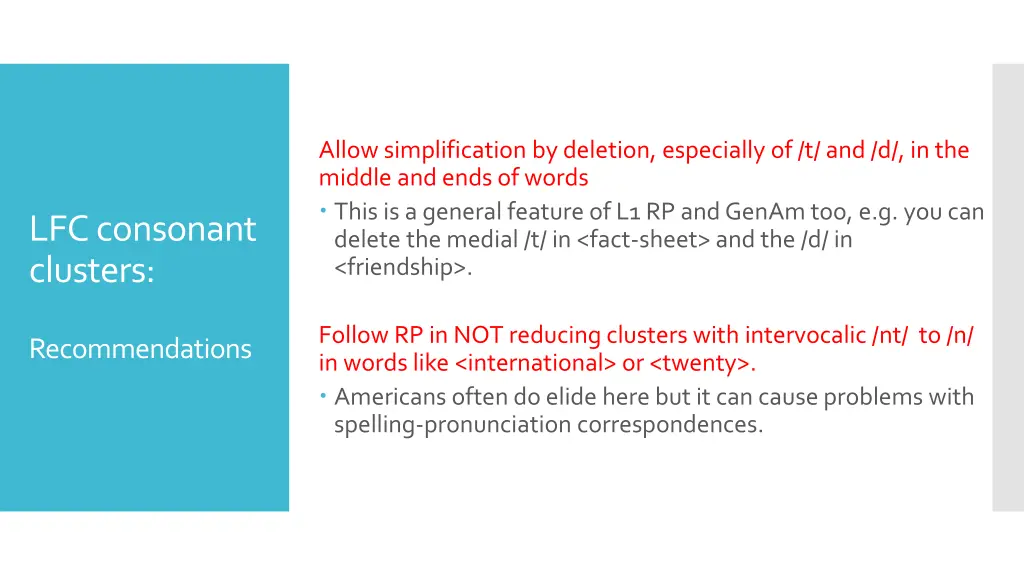 allow simplification by deletion especially