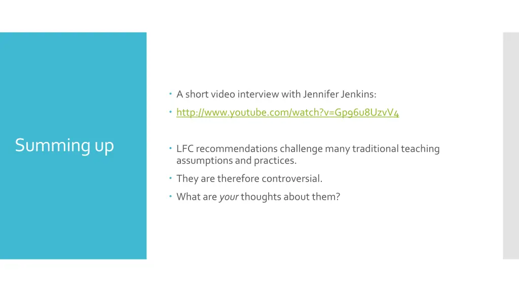 a short video interview with jennifer jenkins