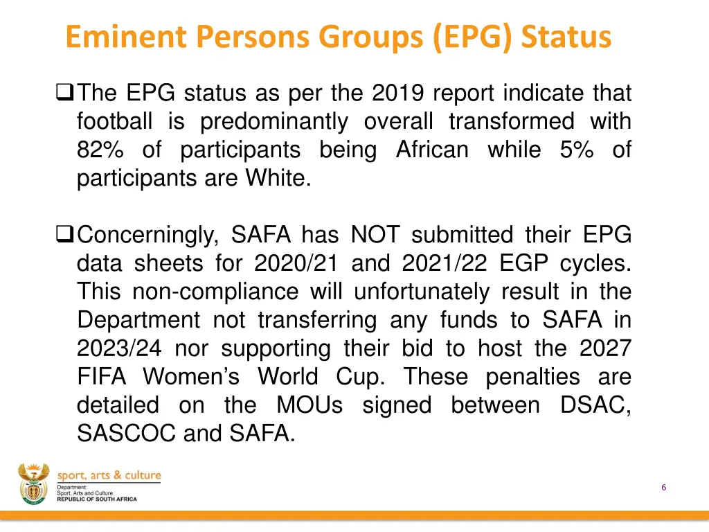 eminent persons groups epg status