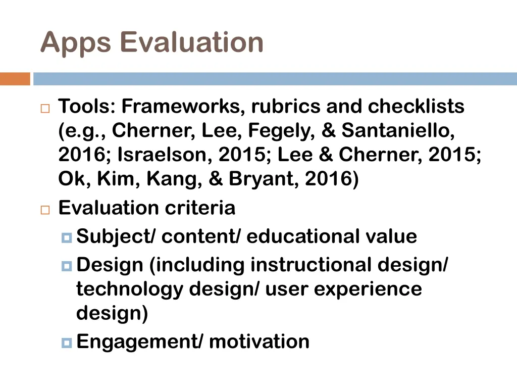 apps evaluation