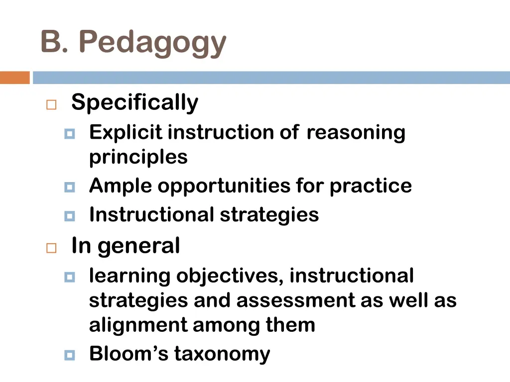 b pedagogy