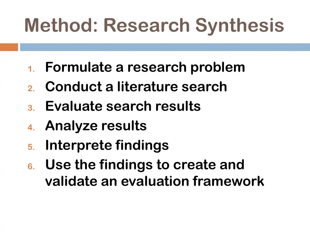 method research synthesis